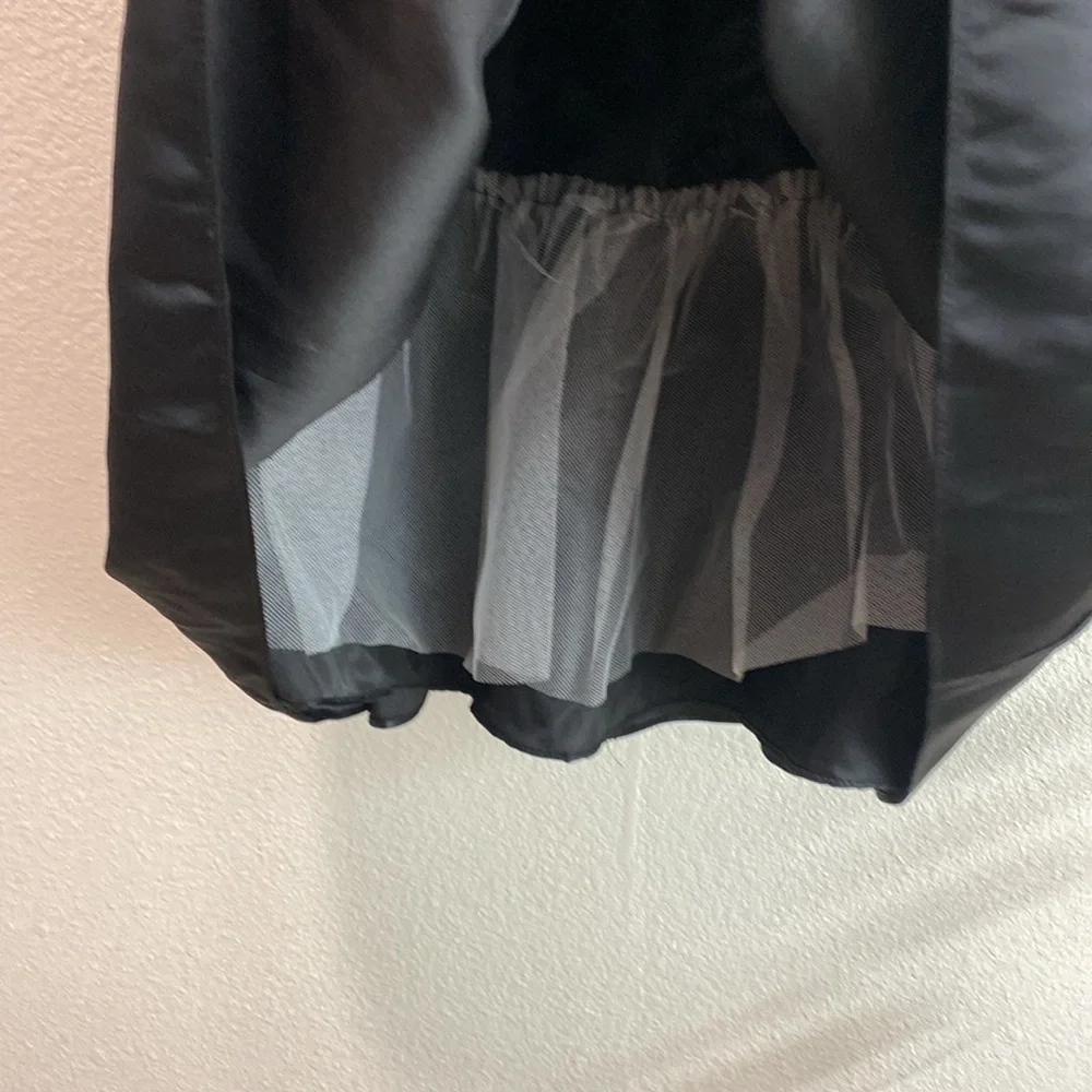 Julia Lee Satin Elegant Black Kids Dress with Floral Accent, knee Lenght Size12 - Picture 8 of 11